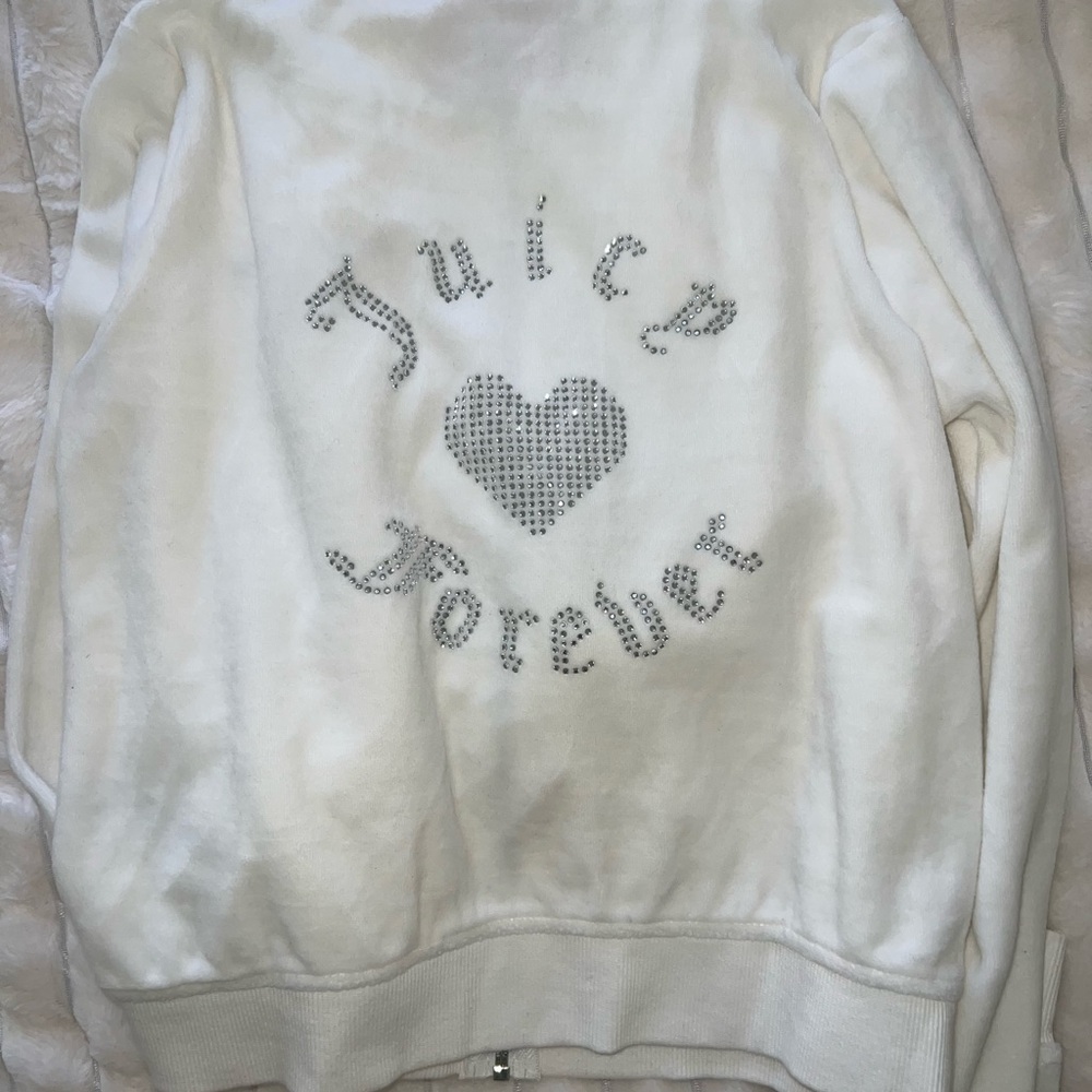 Juicy Couture White Rhinestone Sweatshirt